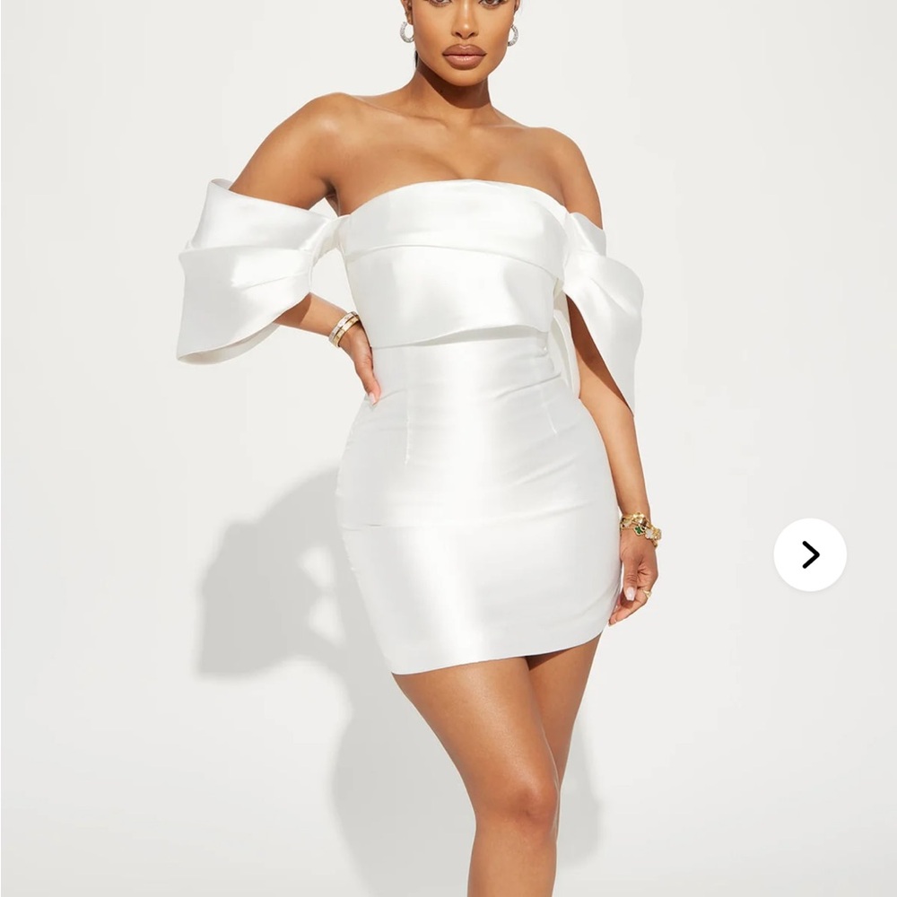 Fashionova White Off-Shoulder Dress